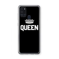 Queen zwart: Samsung Galaxy A21s Transparant Hoesje