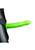 Twisted Hollow Strap-on - 8&apos;&apos; / 20 cm - GitD - Neon Green