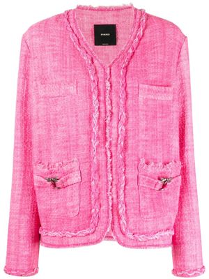 PINKO veste en tweed à boucle logo - Rose
