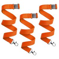 Keycord/lanyard koord - 50x - oranje - met sleutelhanger - 50 cm