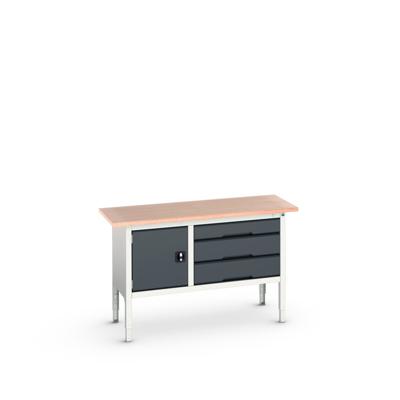 Bott Verso Verstelbare Werkbank | 1500x600x830-930mm | 3 Laden | 1 Deur | Multiplex | RAL 7016 - 16923014.19
