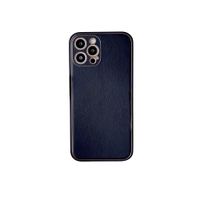 iPhone 13 Pro hoesje - Backcover - Luxe - Kunstleer - Zwart - thumbnail