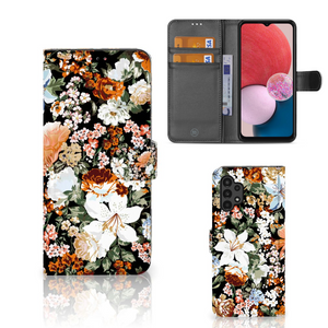 Hoesje voor Samsung Galaxy A13 (4G) Dark Flowers