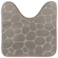 Tendance Toiletmat/wc mat Pebble - microfiber - Memory Foam - lichtgrijs - 45 x 50 cm - badkamer mat - thumbnail