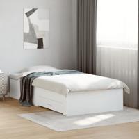 Bedframe met lades bewerkt hout wit 90x190 cm