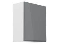 Hoge keukenkast ASPAS 1 deur links 60 cm wit/hoogglans grijs