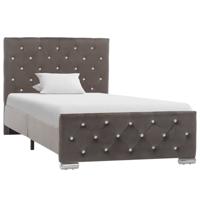 Bedframe fluweel grijs 90x200 cm