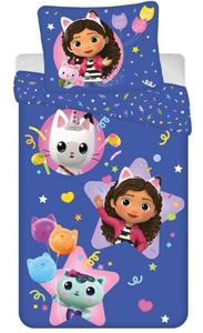 Gabby&apos;s Dollhouse dekbedovertrek blauw 140 x 200 cm - polyester- 63 x 63 cm