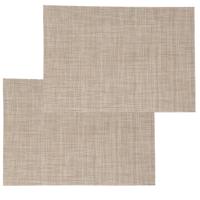 Secret de Gourmet Texaline placemat - Set van 6x stuks - lichtbruin - 50 x 35 cm - Tafel Onderlegger