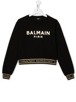 Balmain Kids sweat à logo métallisé - Noir - thumbnail