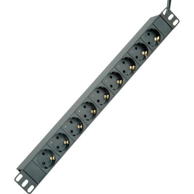 ROLINE 19 stekkerdoos 9-voudig, zwart, 2 m