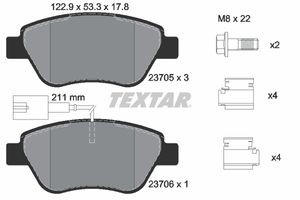 Remblokkenset, schijfrem TEXTAR, u.a. fÃ¼r Fiat, Alfa Romeo, Lancia