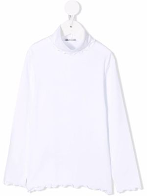 Il Gufo haut manches-longues à ourlet volanté - Blanc