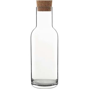 1x Glazen water of sap karaffen met dop1 L   -