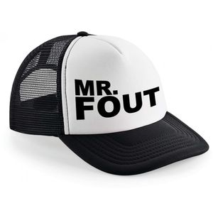 Zwart/ wit Mr. Fout snapback cap/ truckers pet heren