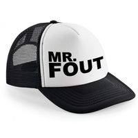 Zwart/ wit Mr. Fout snapback cap/ truckers pet heren - thumbnail