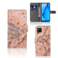 Huawei P40 Lite | Bookcase | Marmer Oranje
