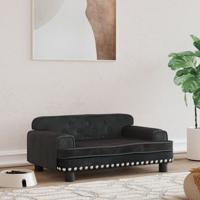 Hondenmand 70x45x30 cm fluweel zwart - thumbnail