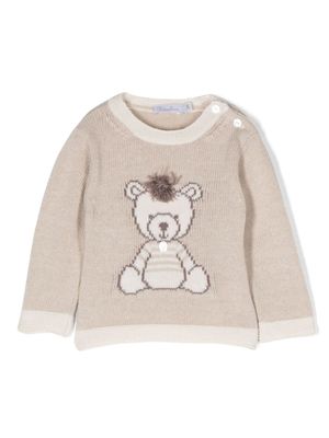 Patachou pull en maille intarsia à motif ourson - Tons neutres
