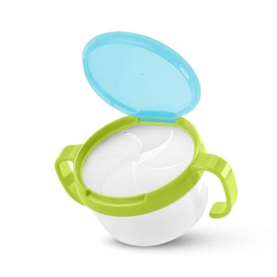 Baby snacks Bowl kinderen kinderen voedsel opslag gerechten anti spill 360 roteren baby solide voederen plaat tafelgerei baby voeden stuff (groen)