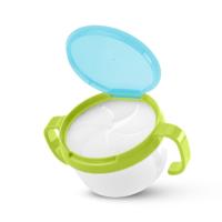 Baby snacks Bowl kinderen kinderen voedsel opslag gerechten anti spill 360 roteren baby solide voederen plaat tafelgerei baby voeden stuff (groen)