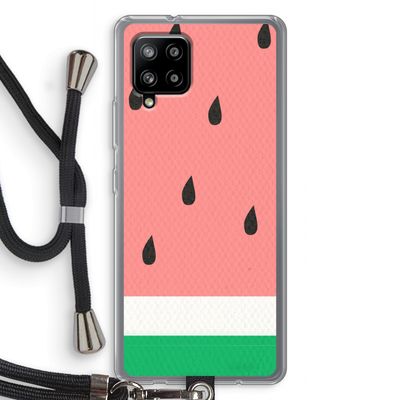 Watermeloen: Samsung Galaxy A42 5G Transparant Hoesje met koord