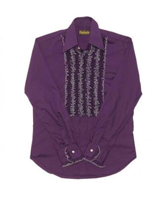 Ruffles Shirt Purple with Grey Ruffles-L | 29% korting Ruffles Shirt Purple with Grey Ruffles-L | 29% korting