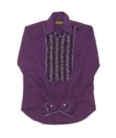 Ruffles Shirt Purple with Grey Ruffles-L | 29% korting