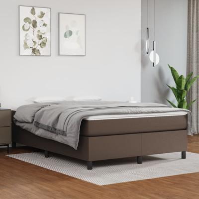 Bedframe kunstleer bruin 140x190 cm