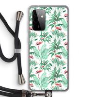 Flamingo bladeren: Samsung Galaxy A72 5G Transparant Hoesje met koord
