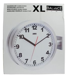 Balance HE-CLOCK-86 wandklok Kwartswandklok Cirkel Zilver, Wit