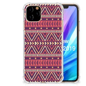 Apple iPhone 11 Pro Doorzichtige Silicone Hoesje Aztec Paars