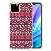 Apple iPhone 11 Pro Doorzichtige Silicone Hoesje Aztec Paars