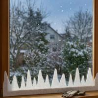 Inge Christmas Sneeuwrand - 2x - wit - polyester - 100 x 16 cm - ijspegel versiering