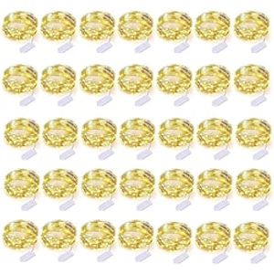 100 pack fairy kerstverlichting batterij-aangedreven 7ft 20 led waterdichte mini firefly lichtslingers met flexibele zilveren draad voor bruiloft centerpieces mason jar craft kerst slingers party Lightinthebox