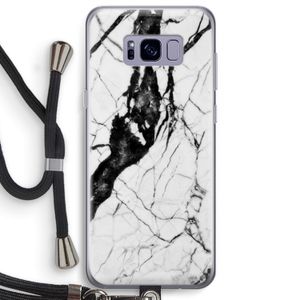 Witte marmer 2: Samsung Galaxy S8 Plus Transparant Hoesje met koord