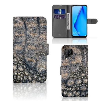 Huawei P40 Lite | Telefoonhoesje | Met pasjeshouder | Krokodillenprint