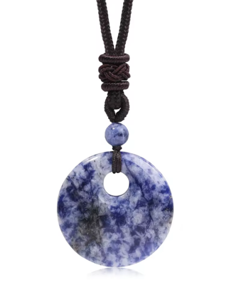 Blauwe calciet ketting - ontspanning & communicatie - Kettingen - Spiritueelboek.nl