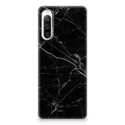 Sony Xperia 10 IV | TPU | Siliconen hoesje | Marmer Zwart - Origineel Cadeau Vader