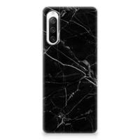 Sony Xperia 10 IV | TPU | Siliconen hoesje | Marmer Zwart - Origineel Cadeau Vader