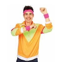 Zweetbandjes set - neon roze - Foute 80s/90s party verkleed accessoires - hoofd en pols Zweetbandjes set - neon roze - Foute 80s/90s party verkleed accessoires - hoofd en pols