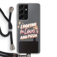 Pizza is the answer: Samsung Galaxy S21 Ultra Transparant Hoesje met koord
