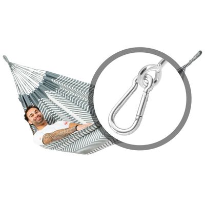 Tweepersoons hangmat met bevestiging - 350x160cm - Wit - 160kg draagkracht- 100% katoen - binnen & buiten