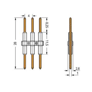 WAGO 2060-954/028-000 WAGO GmbH & Co. KG Connector (b x h x d) 15.40 x 2.60 x 28 mm 250 stuk(s)