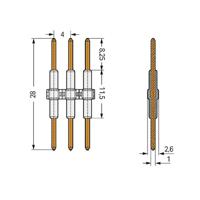 WAGO 2060-954/028-000 WAGO GmbH & Co. KG Connector (b x h x d) 15.40 x 2.60 x 28 mm 250 stuk(s)