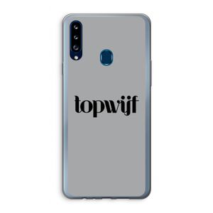 Topwijf Grijs Zwart: Samsung Galaxy A20s Transparant Hoesje