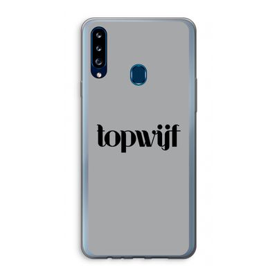 Topwijf Grijs Zwart: Samsung Galaxy A20s Transparant Hoesje