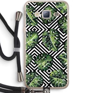 Geometrische jungle: Samsung Galaxy J3 (2016) Transparant Hoesje met koord
