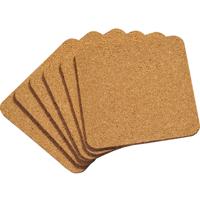 Kesper glazen onderzetters van kurk - set 18x stuks - 10 x 10 cm - vierkant