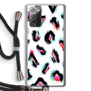 Cheetah color: Samsung Galaxy Note 20 / Note 20 5G Transparant Hoesje met koord